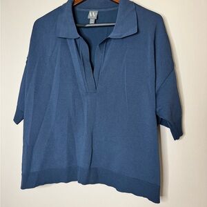 Worthington Blue Short Sleeve Polo Shirt